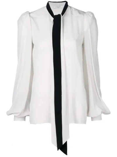 Givenchy Pussy-bow Silk Crepe De Chine Blouse In White