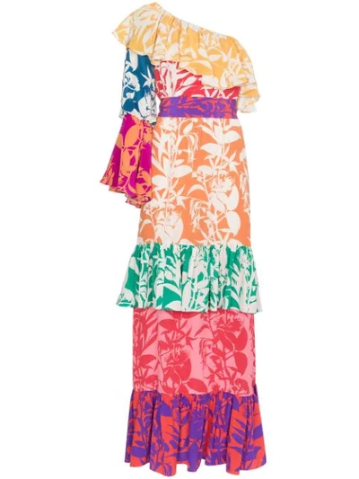 Borgo De Nor Penelope Floral Print Silk Dress Multicolor