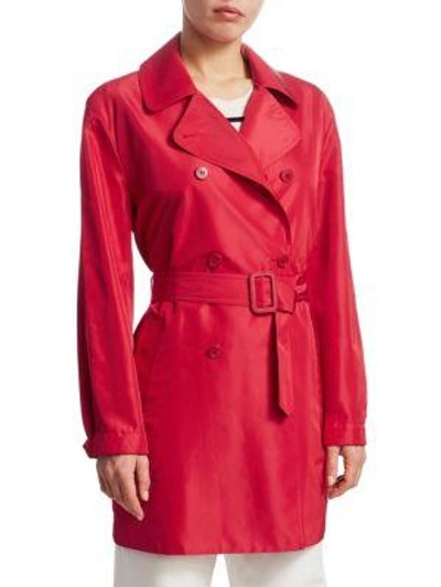 Loro Piana Cappotto Silk Rain Coat In Red
