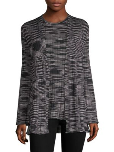 M Missoni Space-dyed Ribbed Cardigan In Black