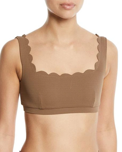 Marysia Palm Springs Scalloped Swim Top In Light Brown