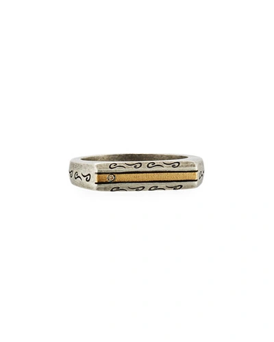 Marco Dal Maso Ara Oxidized Silver & 18k Ring With Champagne Diamond