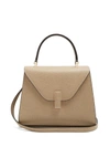 Valextra Iside Mini Grained-leather Bag In Beige