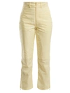 Marine Serre High-rise Moire Cropped Trousers In Yellow