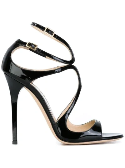 Lang 100mm Patent Strappy Sandal In Black