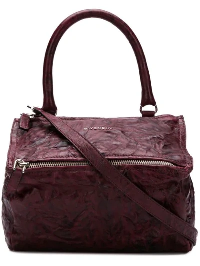 Givenchy 'small Pepe Pandora' Leather Crossbody Bag - Burgundy In Pink