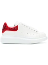 Alexander Mcqueen 'larry' Chunky Outsole Metallic Collar Leather Sneakers In White