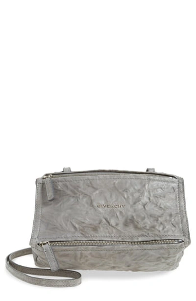 Givenchy 'mini Pepe Pandora' Leather Shoulder Bag - Grey In Pearl Grey