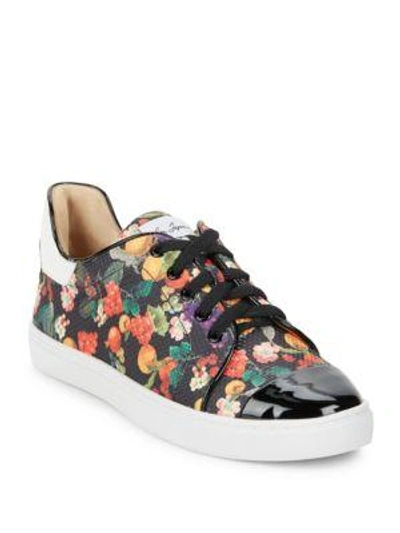 Isa Tapia Printed Lace-up Sneakers In Black Fruit