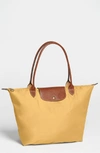 Longchamp Le Pliage Large Nylon Shoulder Tote In Curry