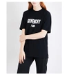 Givenchy Distressed Logo-print Cotton-jersey T-shirt In Black