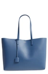 Saint Laurent 'shopping' Leather Tote - Blue In Denim