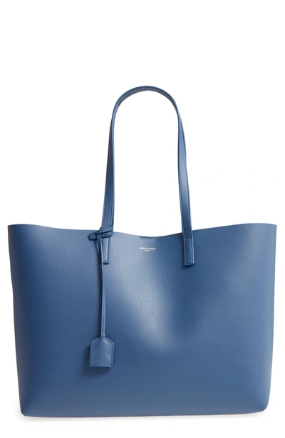 Saint Laurent 'shopping' Leather Tote - Blue In Denim