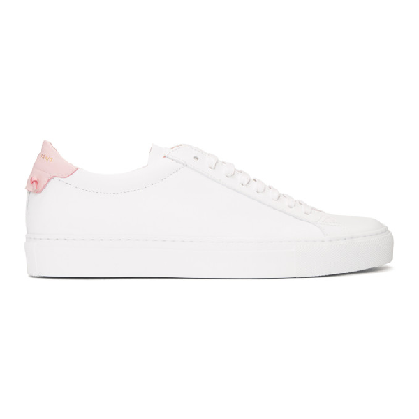Givenchy Leather Low Top Sneakers With Knot Detail In 978 Pink/wh ...