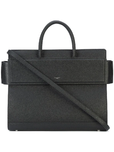 Givenchy Medium Horizon Grained Calfskin Leather Tote - Black