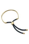 Monica Vinader Fiji Friendship Bracelet In Navy/ Yellow Gold