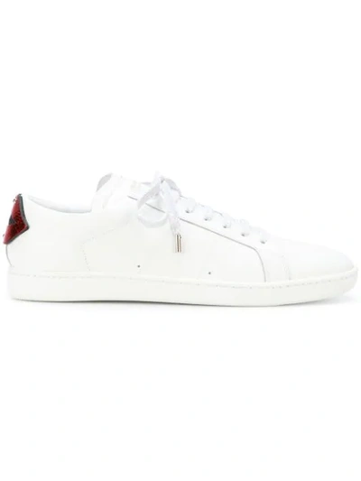 Saint Laurent Contrast Lips Sneakers In White