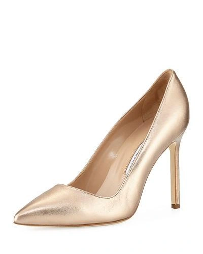 Manolo Blahnik Bb Leather 105mm Pump In Rose Gold