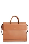 Givenchy Horizon Calfskin Leather Tote - Brown In Carmel Brown