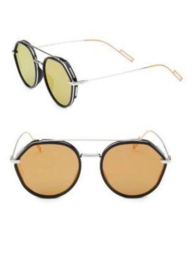 Dior 53mm Aviator Sunglasses In Brown Gold