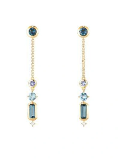 David Yurman Women's Novella Drop Earrings In Gemstone With Diamonds In Hampton Blue Topaz