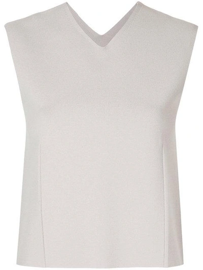 Irene Ribbed Vest Top In Grey