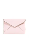 Rebecca Minkoff Leo Leather Envelope Clutch In Peony/silver