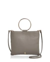Thacker Le Pouch Leather Crossbody In Fog/rose Gold
