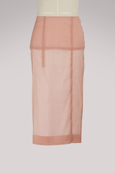 Victoria Beckham Pink Linear Pencil Skirt In Dusty Pink