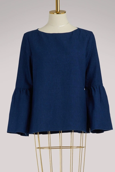 Apc Shirley Blouse In Indigo Delave