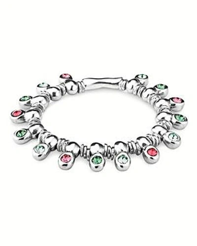 Uno De 50 Jungle Love Crystal Stretch Bracelet In Silver