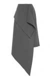 A.w.a.k.e. Asymmetric Draped Skirt In Grey
