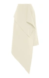 A.w.a.k.e. Asymmetric Draped Skirt In White