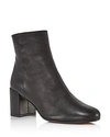 Vince Blakely Leather Block Heel Booties In Black