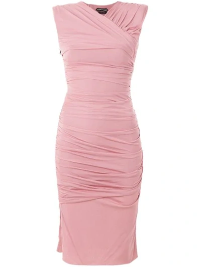 Tom Ford Fitted Midi Dress In Pastel Pink