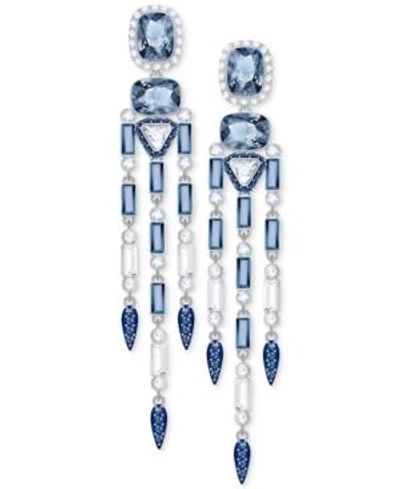 Swarovski Silver-tone Clear & Color Crystal Chandelier Earrings In Silver