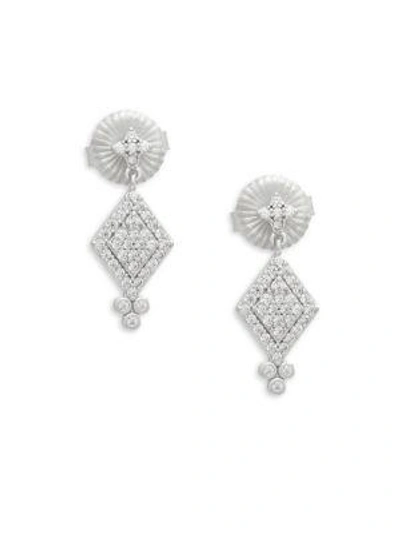 Freida Rothman Small Harleqin Crystal Drop Earrings In Silver