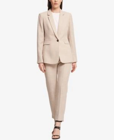 Dkny One-button Blazer In Oyster