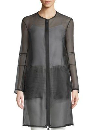 Akris Deidra Silk-blend Sheer Jacket In Black Multi