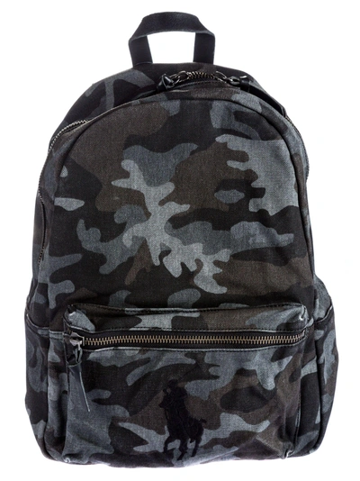 Polo Ralph Lauren Camouflage Backpack In Black