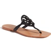 Tory Burch Miller Square-toe Flat Leather Thong Sandal In Perfect Black