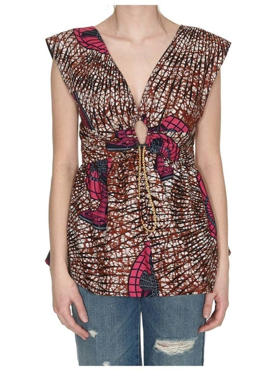 Stella Mccartney Fan African Top In Dutch Fan Print