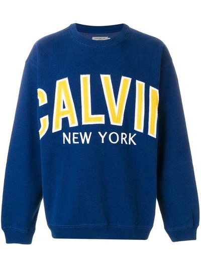Ck Jeans Calvin Klein Jeans Logo Print Sweatshirt - Blue
