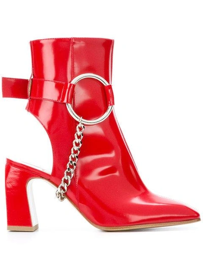 Ssheena Chain-strap Boots - Red