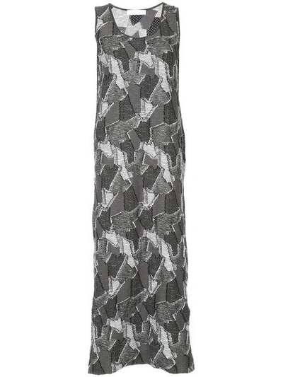 Roarguns Printed Sleeveless Dress In Grey