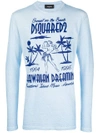 Dsquared2 Hawaii Logo Patch Sweatshirt In Blue