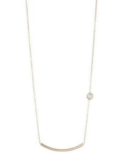 Zoë Chicco Floating Diamond & 14k Gold Bar Necklace In Yellow Gold