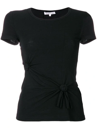 Helmut Lang Knotted Cotton-blend Jersey T-shirt In Black