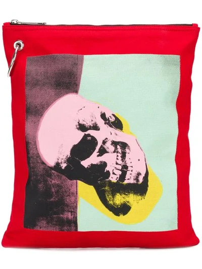 Calvin Klein 205w39nyc Calvin Klein X Andy Warhol Skull Print Pouch In Red