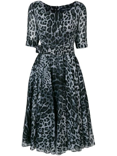 Samantha Sung Leopard Print Flared Dress